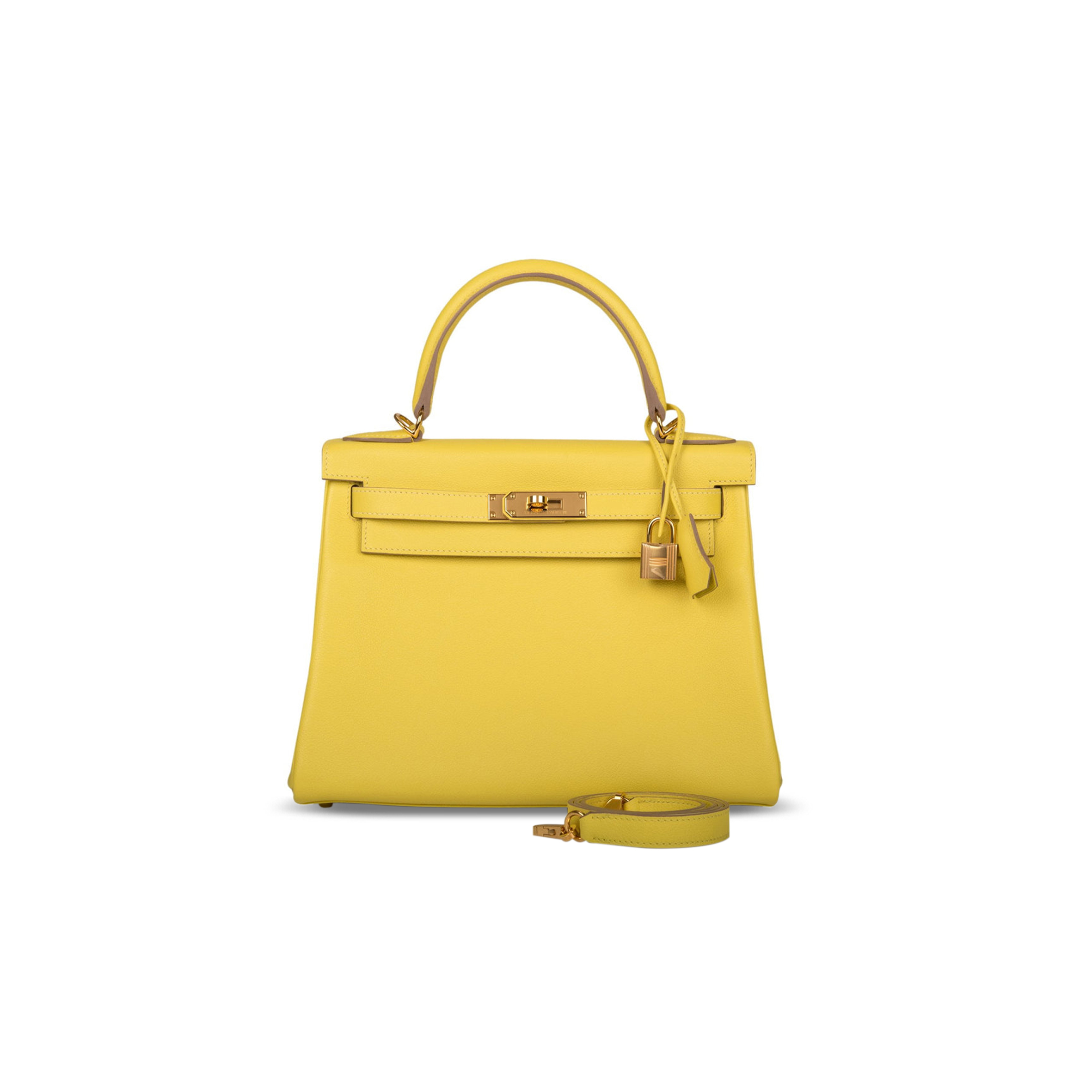 HERMES KELLY 28 LIME EVERCOLOR GOLD HARDWARE (28*22*10cm)